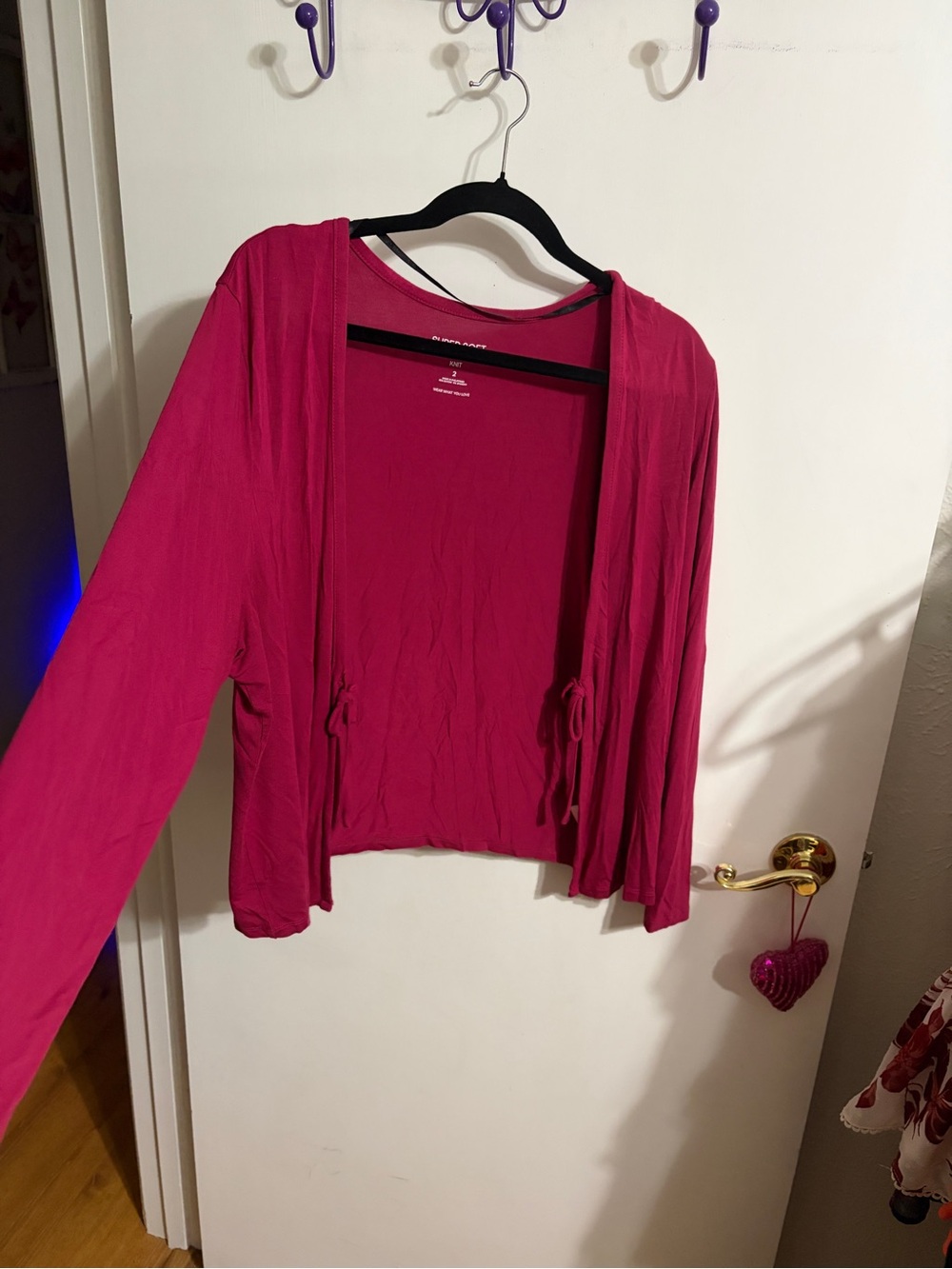 🥳 2 Torrid Raspberry Open-Front Tie-Waist Cardigan - Picture 7 of 8